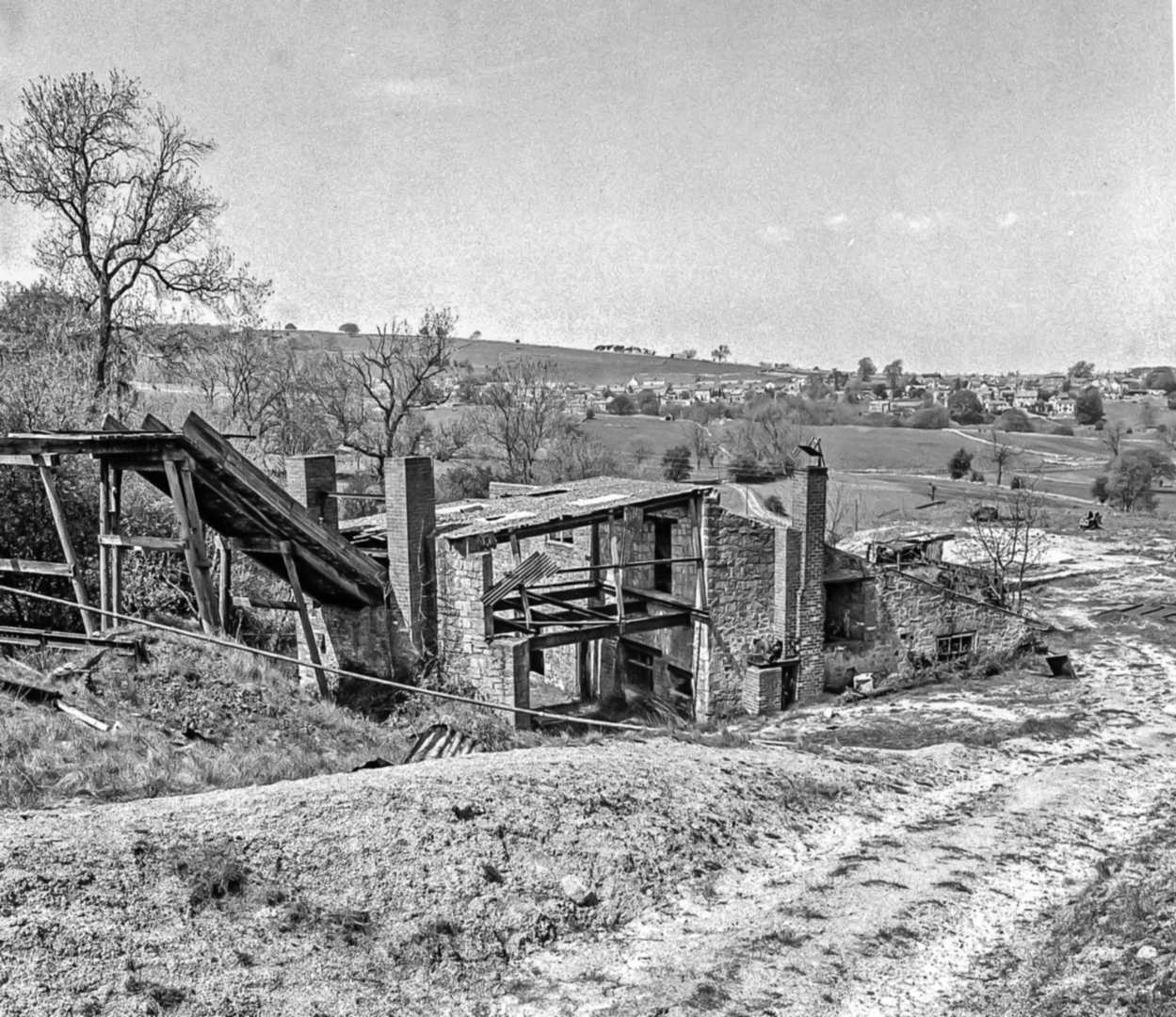 Lower buildings Mawstone Mine May 1977